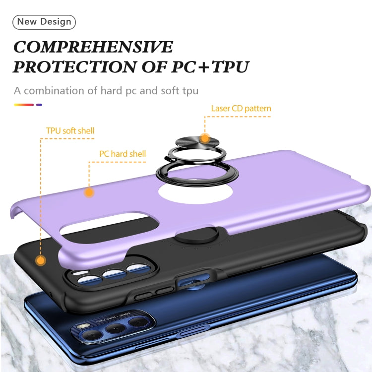 For Motorola Moto G Stylus 2022 PC + TPU Shockproof Magnetic Phone Case with Invisible Ring Holder