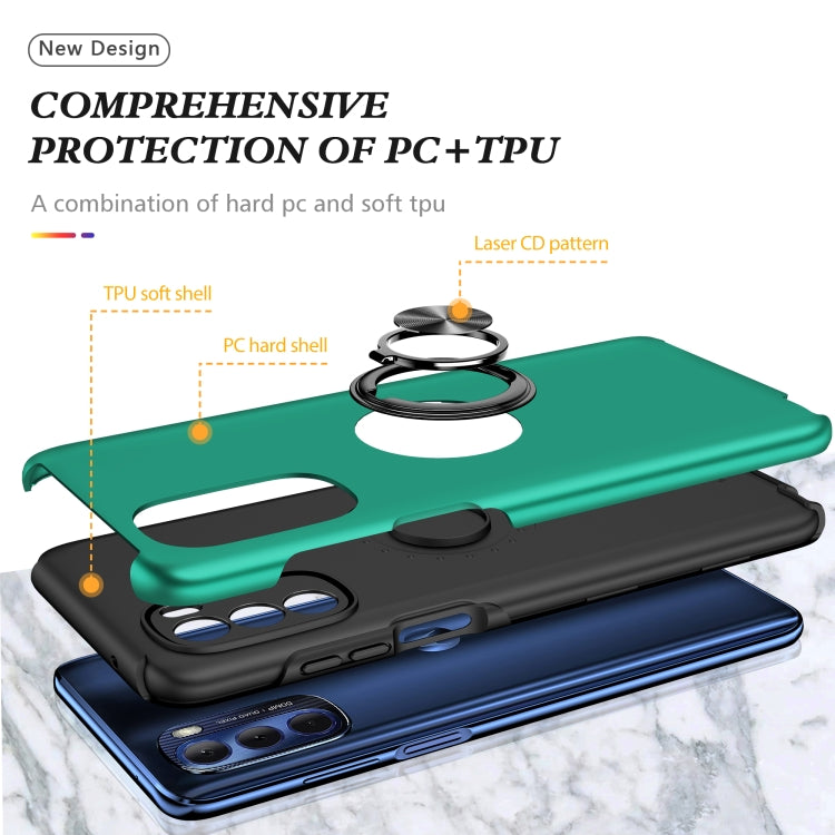For Motorola Moto G Stylus 2022 PC + TPU Shockproof Magnetic Phone Case with Invisible Ring Holder