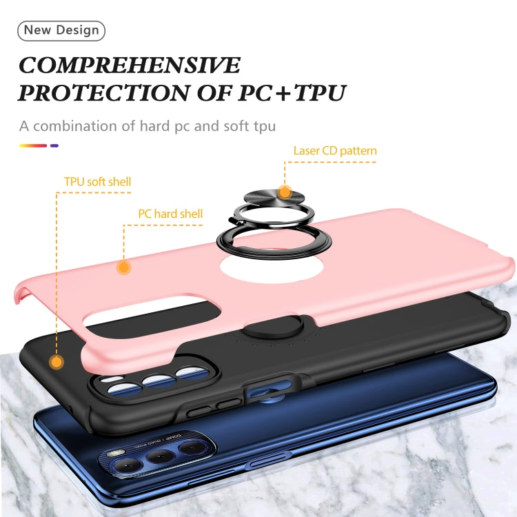 For Motorola Moto G Stylus 2022 PC + TPU Shockproof Magnetic Phone Case with Invisible Ring Holder