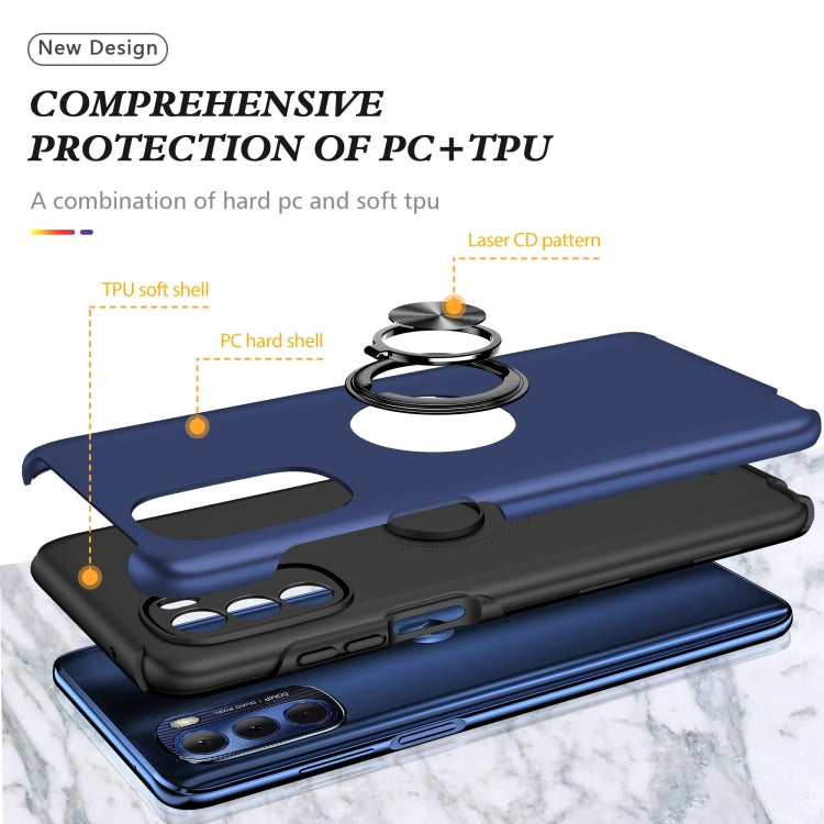For Motorola Moto G Stylus 2022 PC + TPU Shockproof Magnetic Phone Case with Invisible Ring Holder