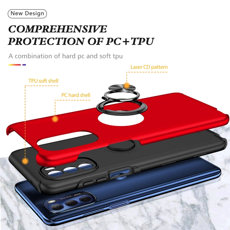 For Motorola Moto G Stylus 2022 PC + TPU Shockproof Magnetic Phone Case with Invisible Ring Holder