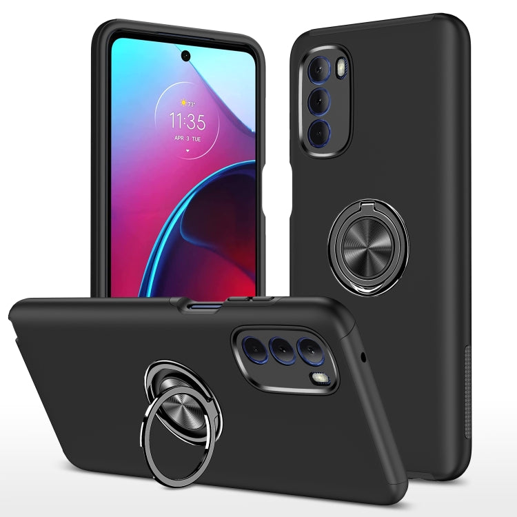For Motorola Moto G Stylus 2022 PC + TPU Shockproof Magnetic Phone Case with Invisible Ring Holder