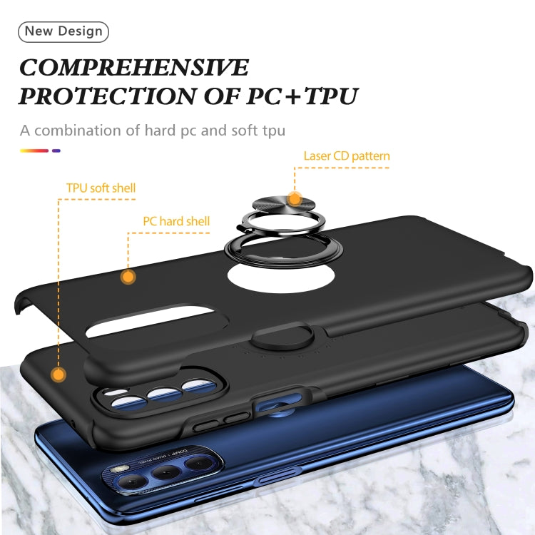 For Motorola Moto G Stylus 2022 PC + TPU Shockproof Magnetic Phone Case with Invisible Ring Holder