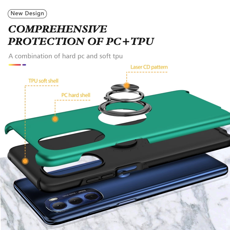 For Motorola Moto G Stylus 5G 2022 PC + TPU Shockproof Magnetic Phone Case with Invisible Ring Holder