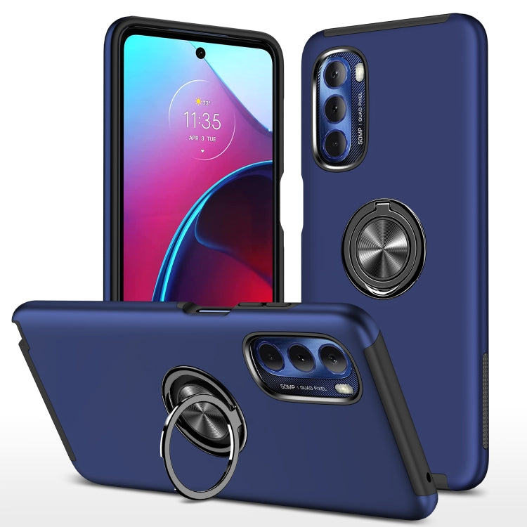 For Motorola Moto G Stylus 5G 2022 PC + TPU Shockproof Magnetic Phone Case with Invisible Ring Holder