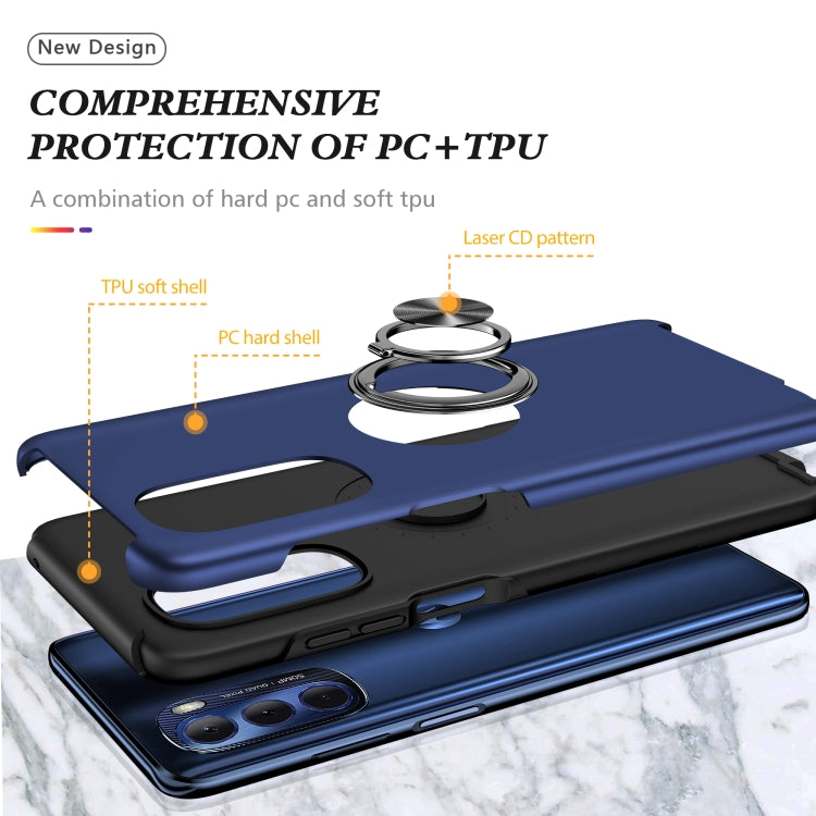 For Motorola Moto G Stylus 5G 2022 PC + TPU Shockproof Magnetic Phone Case with Invisible Ring Holder