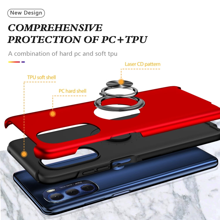 For Motorola Moto G Stylus 5G 2022 PC + TPU Shockproof Magnetic Phone Case with Invisible Ring Holder