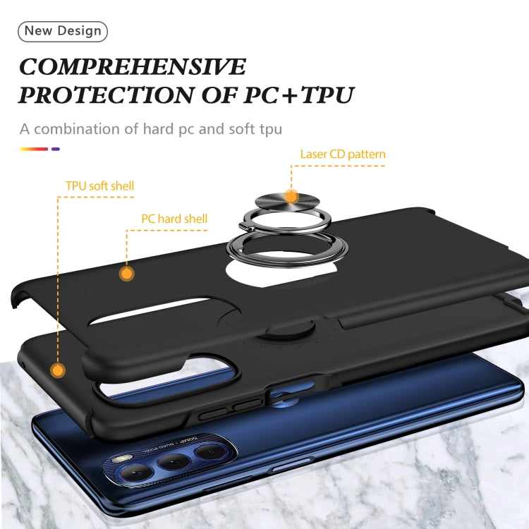 For Motorola Moto G Stylus 5G 2022 PC + TPU Shockproof Magnetic Phone Case with Invisible Ring Holder