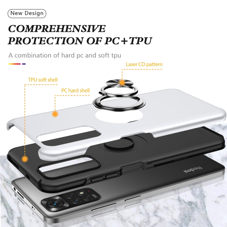 For Xiaomi Redmi Note 11 Global PC + TPU Shockproof Magnetic Phone Case with Invisible Ring Holder
