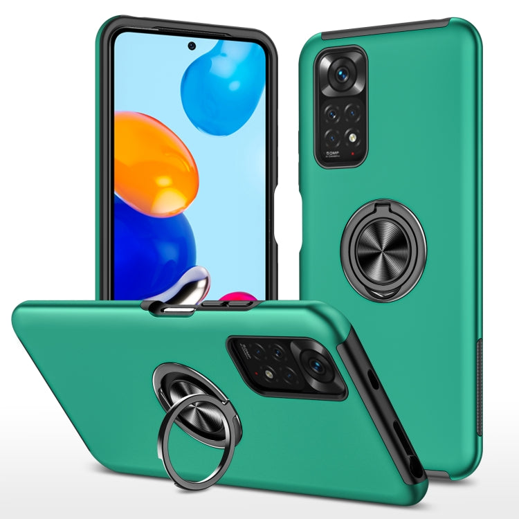 For Xiaomi Redmi Note 11 Global PC + TPU Shockproof Magnetic Phone Case with Invisible Ring Holder