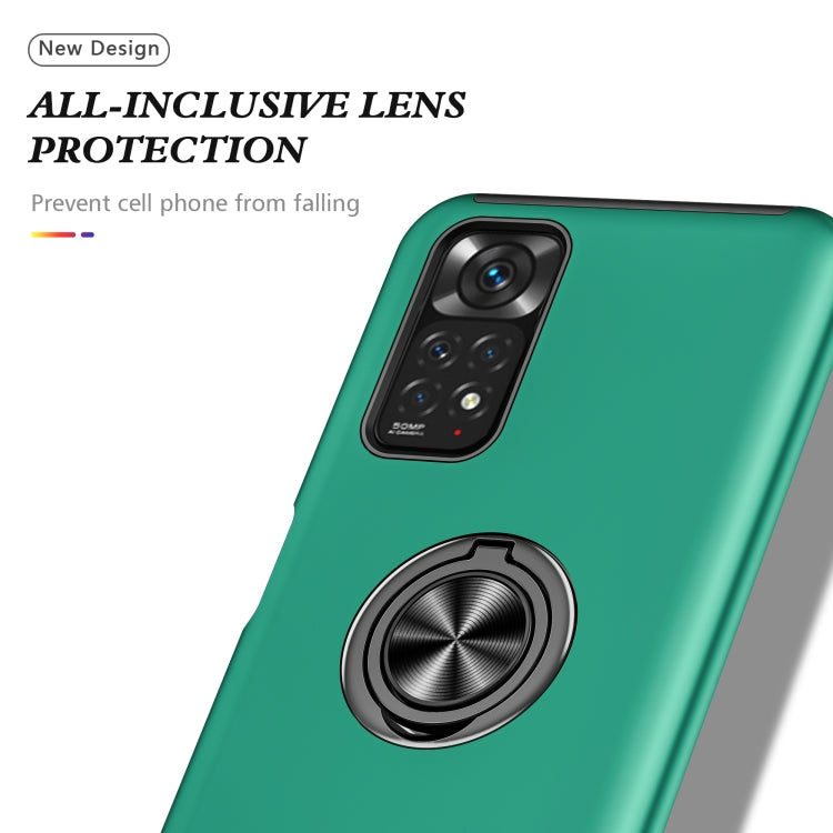For Xiaomi Redmi Note 11 Global PC + TPU Shockproof Magnetic Phone Case with Invisible Ring Holder