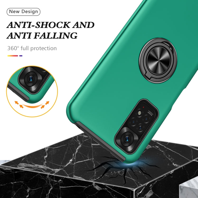For Xiaomi Redmi Note 11 Global PC + TPU Shockproof Magnetic Phone Case with Invisible Ring Holder