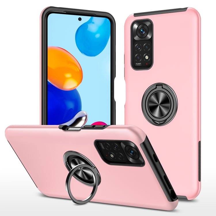 For Xiaomi Redmi Note 11 Global PC + TPU Shockproof Magnetic Phone Case with Invisible Ring Holder