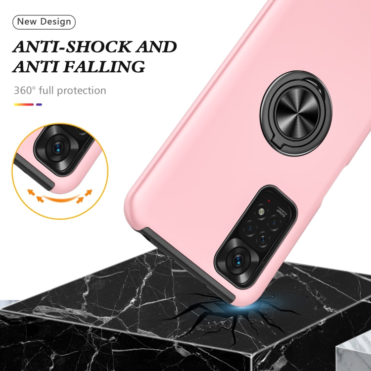 For Xiaomi Redmi Note 11 Global PC + TPU Shockproof Magnetic Phone Case with Invisible Ring Holder