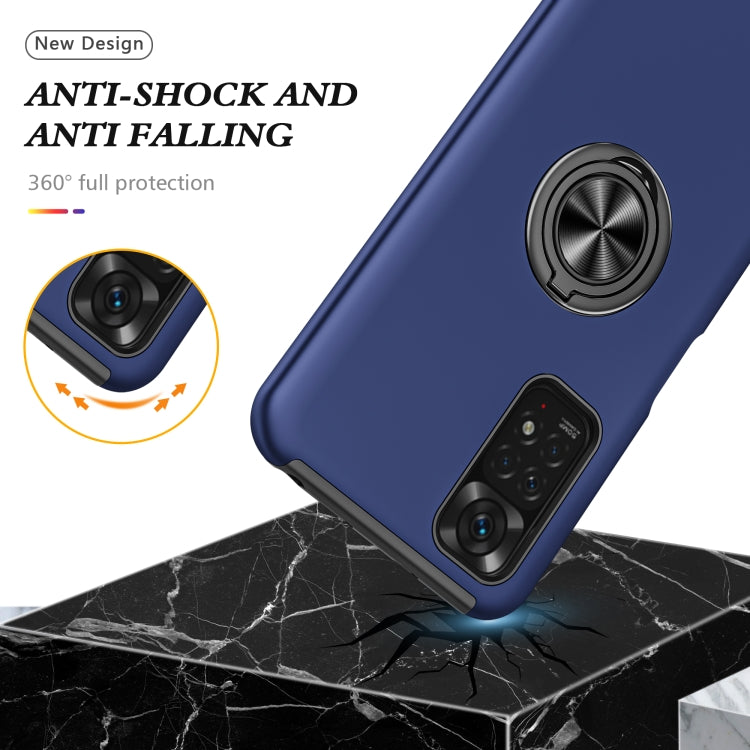 For Xiaomi Redmi Note 11 Global PC + TPU Shockproof Magnetic Phone Case with Invisible Ring Holder