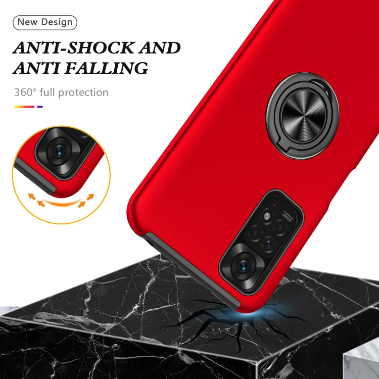 For Xiaomi Redmi Note 11 Global PC + TPU Shockproof Magnetic Phone Case with Invisible Ring Holder