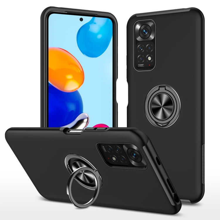 For Xiaomi Redmi Note 11 Global PC + TPU Shockproof Magnetic Phone Case with Invisible Ring Holder
