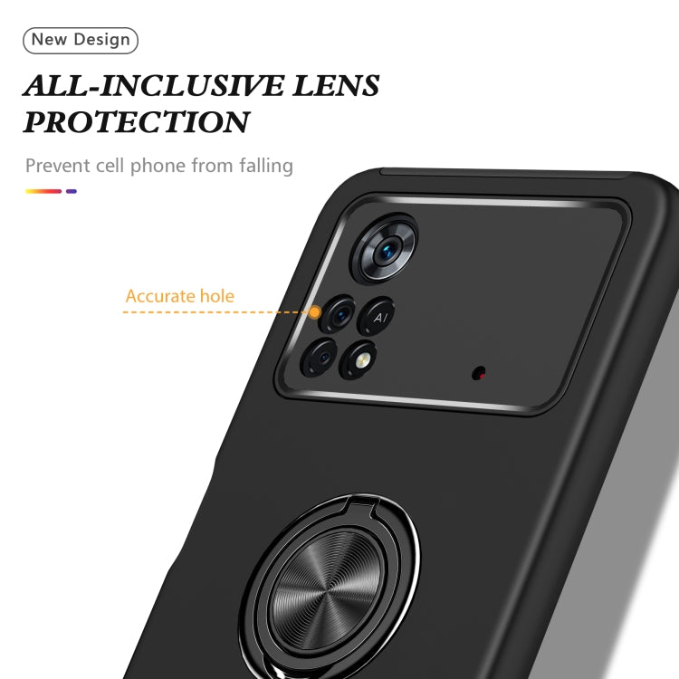 For Xiaomi Poco X4 Pro 5G PC + TPU Shockproof Magnetic Phone Case with Invisible Ring Holder