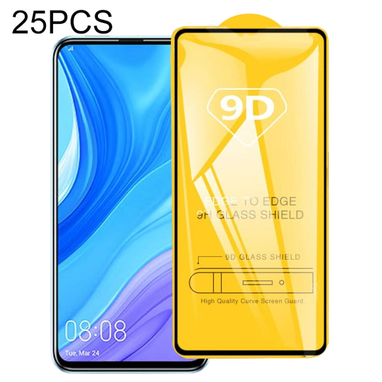 For Huawei Y9s 25 PCS 9D Full Glue Full Screen Tempered Glass Film
