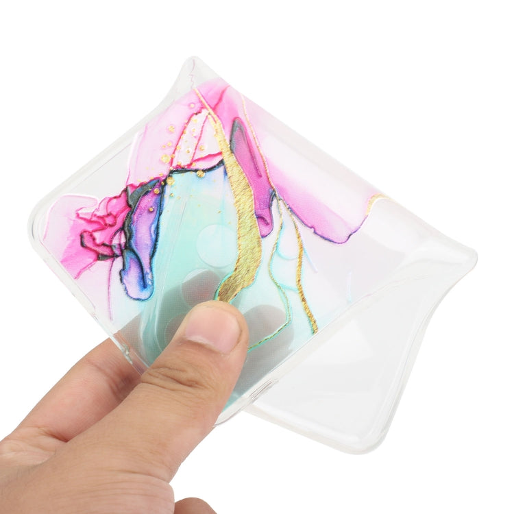 For iPhone 14 Plus Hollow Marble Pattern TPU Straight Edge Fine Hole Protective Case