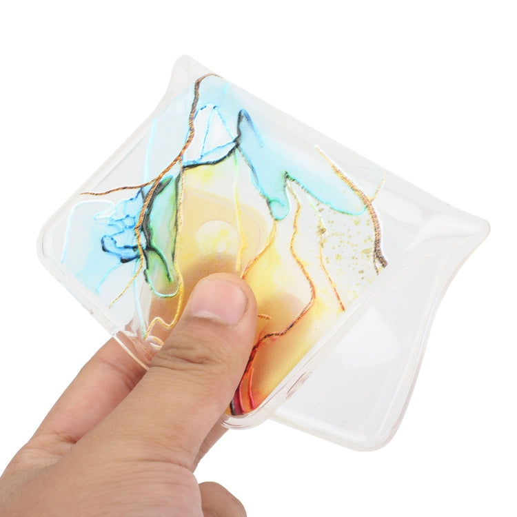 For iPhone 14 Pro Max Hollow Marble Pattern TPU Straight Edge Fine Hole Protective Case Pro Max