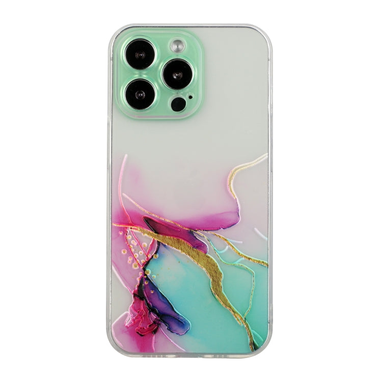 For iPhone 14 Pro Max Hollow Marble Pattern TPU Straight Edge Fine Hole Protective Case Pro Max