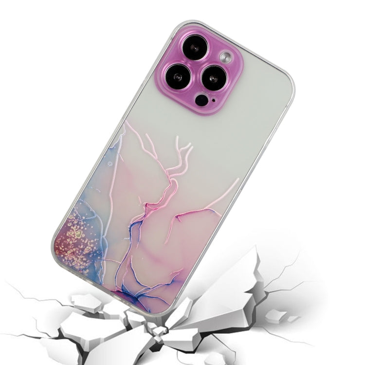 For iPhone 14 Pro Max Hollow Marble Pattern TPU Straight Edge Fine Hole Protective Case Pro Max