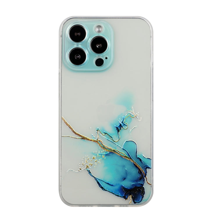 For iPhone 14 Pro Max Hollow Marble Pattern TPU Straight Edge Fine Hole Protective Case Pro Max