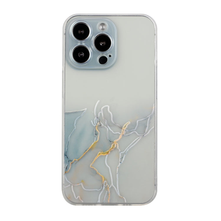 For iPhone 14 Pro Max Hollow Marble Pattern TPU Straight Edge Fine Hole Protective Case Pro Max