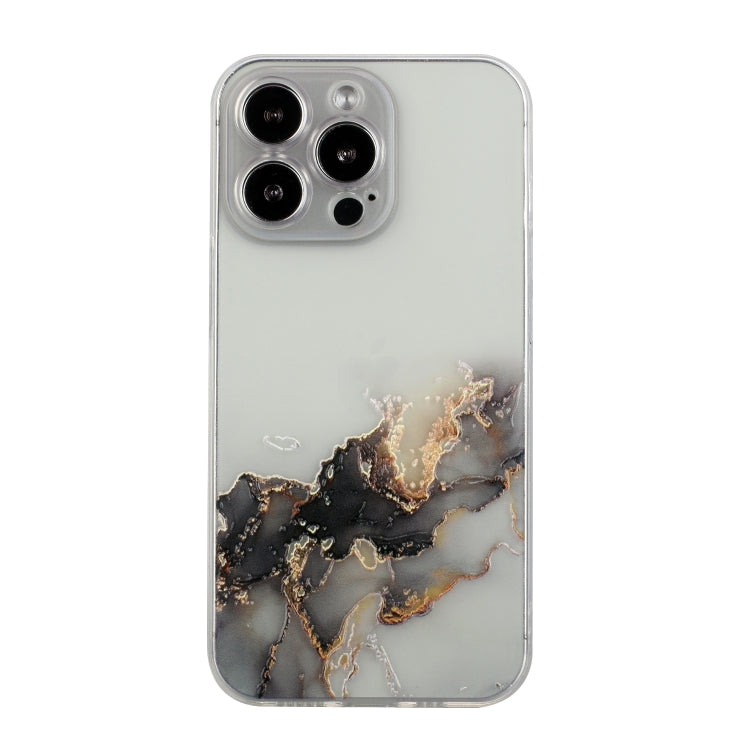 For iPhone 14 Pro Max Hollow Marble Pattern TPU Straight Edge Fine Hole Protective Case Pro Max