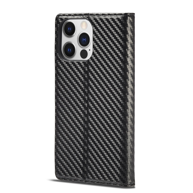 For iPhone 14 Pro LC.IMEEKE Carbon Fiber PU + TPU Leather Case