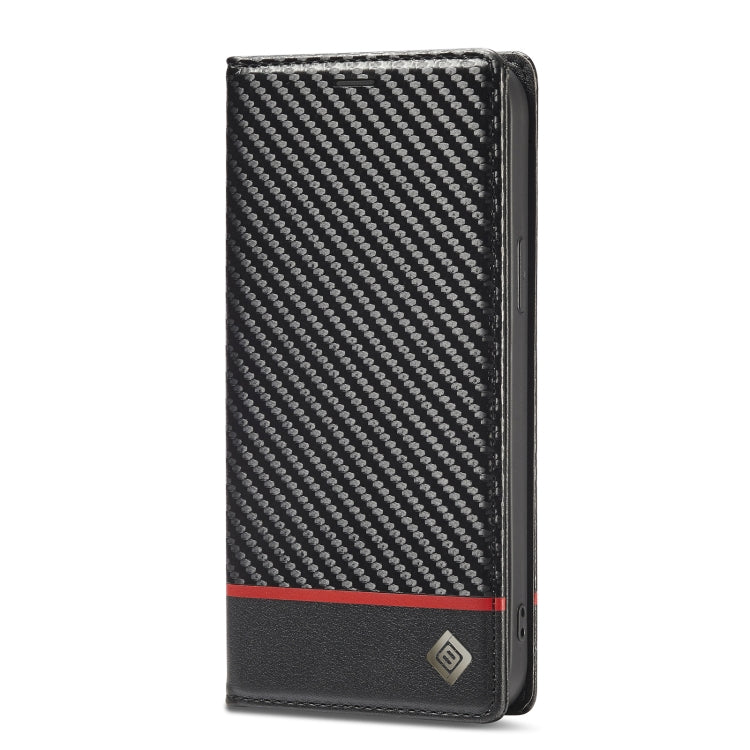 For iPhone 14 Pro LC.IMEEKE Carbon Fiber PU + TPU Leather Case
