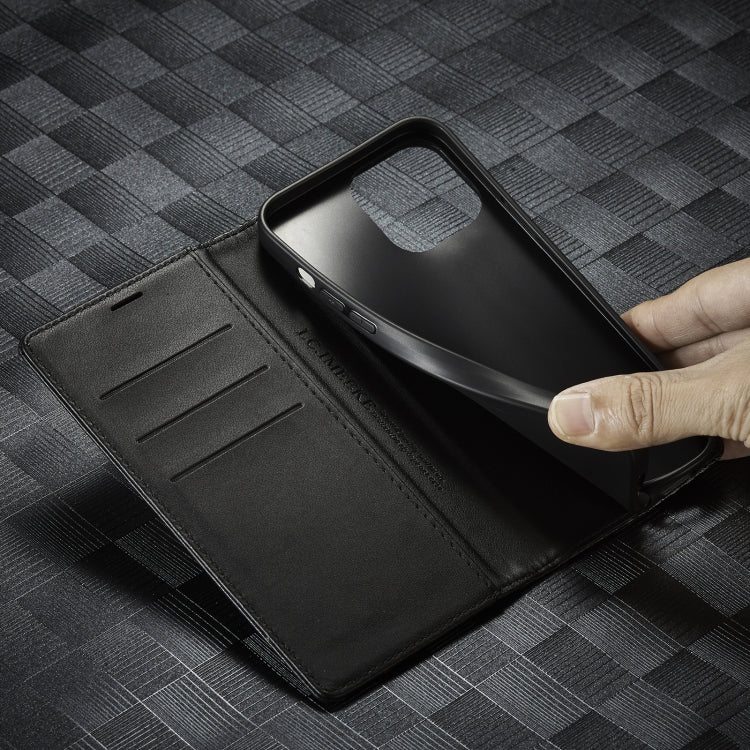 For iPhone 14 Pro LC.IMEEKE Carbon Fiber PU + TPU Leather Case