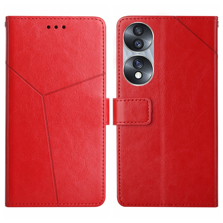 For Honor 70 HT01 Y-shaped Pattern Flip Leather Phone Case