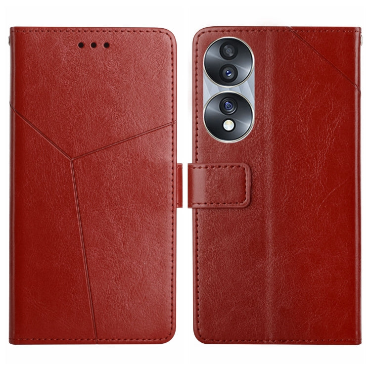 For Honor 70 HT01 Y-shaped Pattern Flip Leather Phone Case