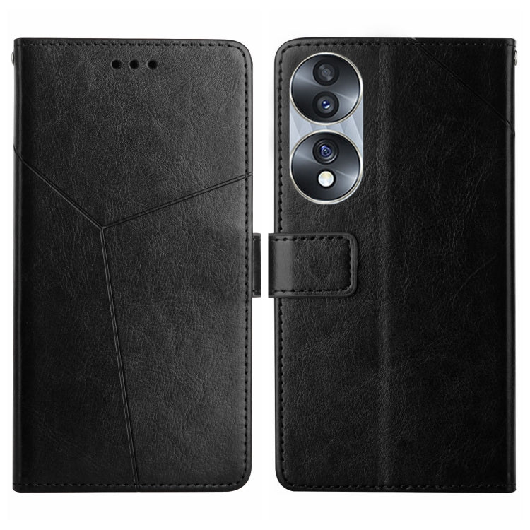For Honor 70 HT01 Y-shaped Pattern Flip Leather Phone Case