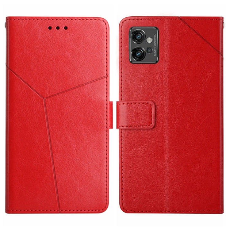 For Motorola Moto G32 HT01 Y-shaped Pattern Flip Leather Phone Case