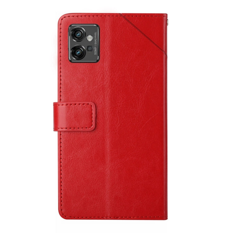 For Motorola Moto G32 HT01 Y-shaped Pattern Flip Leather Phone Case