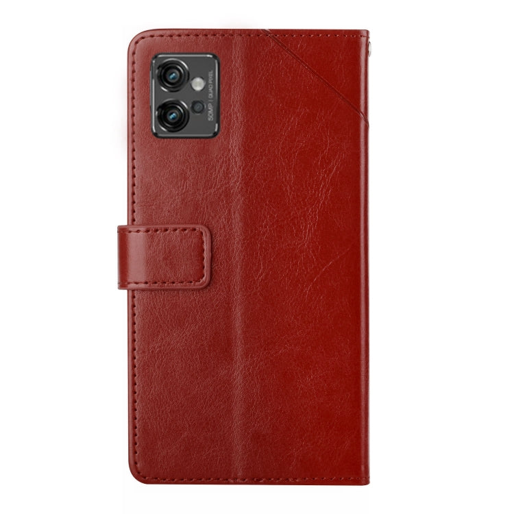 For Motorola Moto G32 HT01 Y-shaped Pattern Flip Leather Phone Case