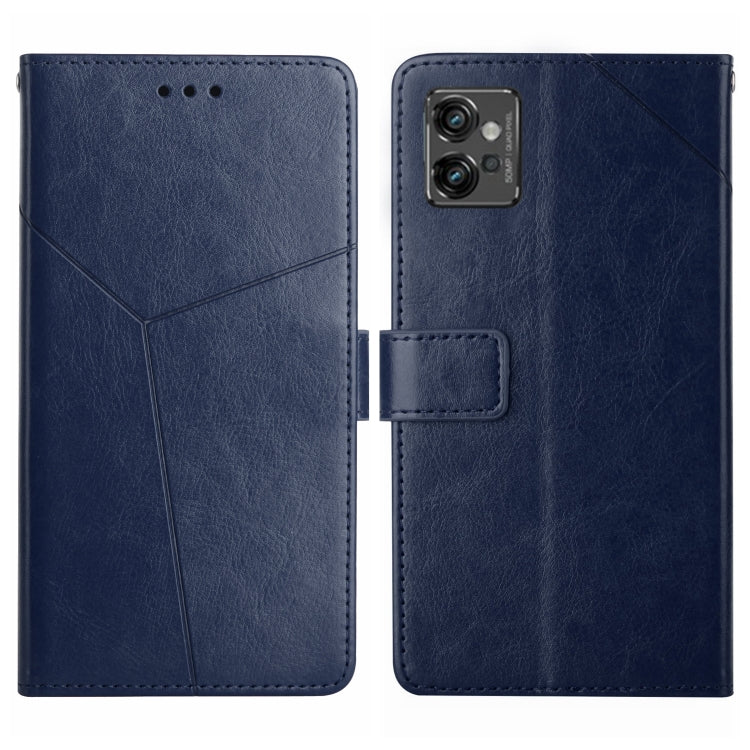 For Motorola Moto G32 HT01 Y-shaped Pattern Flip Leather Phone Case