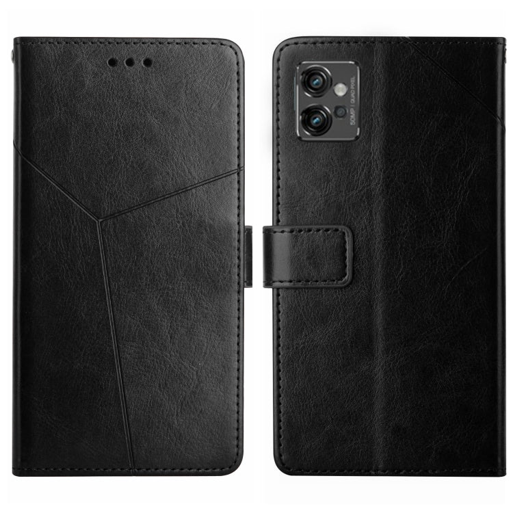 For Motorola Moto G32 HT01 Y-shaped Pattern Flip Leather Phone Case