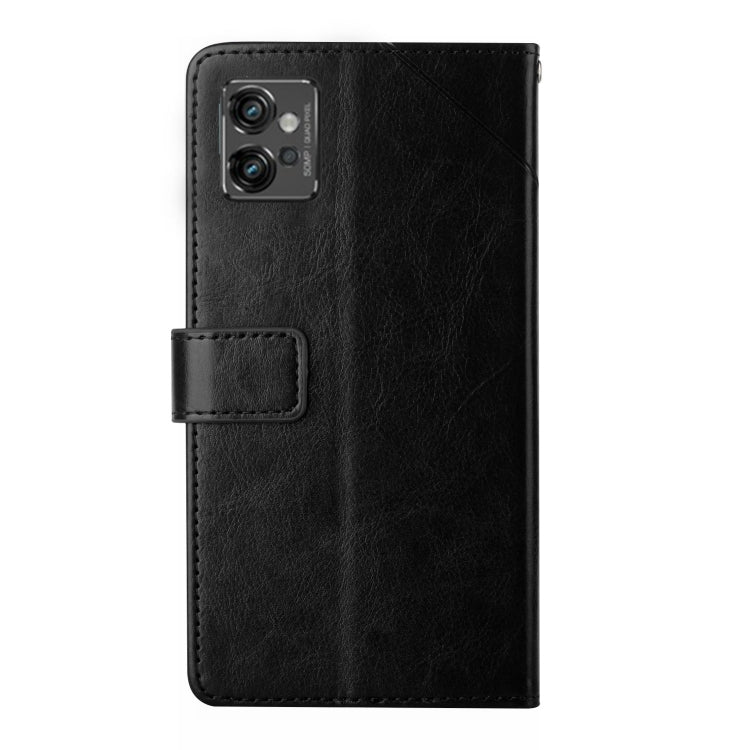 For Motorola Moto G32 HT01 Y-shaped Pattern Flip Leather Phone Case
