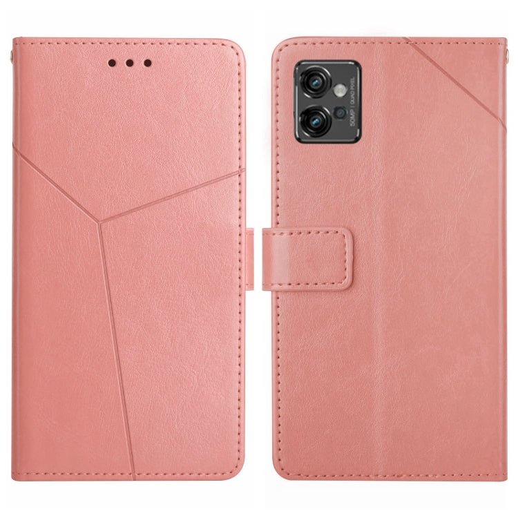 For Motorola Moto G32 HT01 Y-shaped Pattern Flip Leather Phone Case
