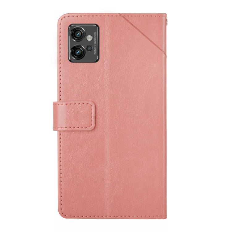 For Motorola Moto G32 HT01 Y-shaped Pattern Flip Leather Phone Case