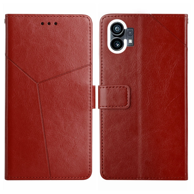 For Nothing Phone 1 HT01 Y-shaped Pattern Flip Leather Phone Case
