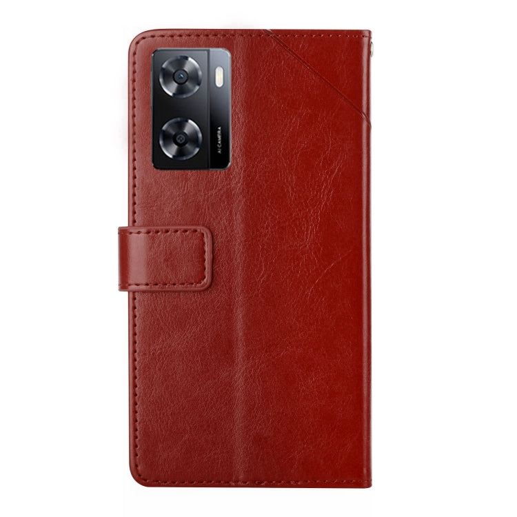 For OPPO A57 4G/A77 4G/Realme Narzo 50 5G/Realme V23 HT01 Y-shaped Pattern Flip Leather Phone Case