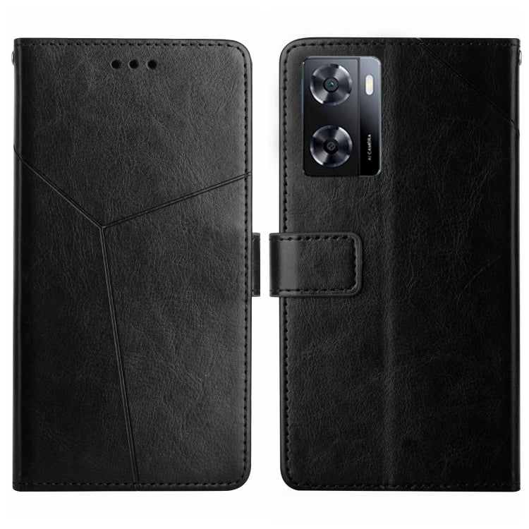 For OPPO A57 4G/A77 4G/Realme Narzo 50 5G/Realme V23 HT01 Y-shaped Pattern Flip Leather Phone Case