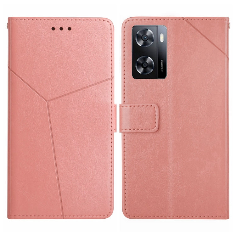 For OPPO A57 4G/A77 4G/Realme Narzo 50 5G/Realme V23 HT01 Y-shaped Pattern Flip Leather Phone Case