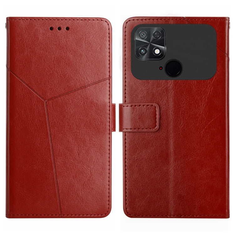 For Xiaomi Poco C40 HT01 Y-shaped Pattern Flip Leather Phone Case