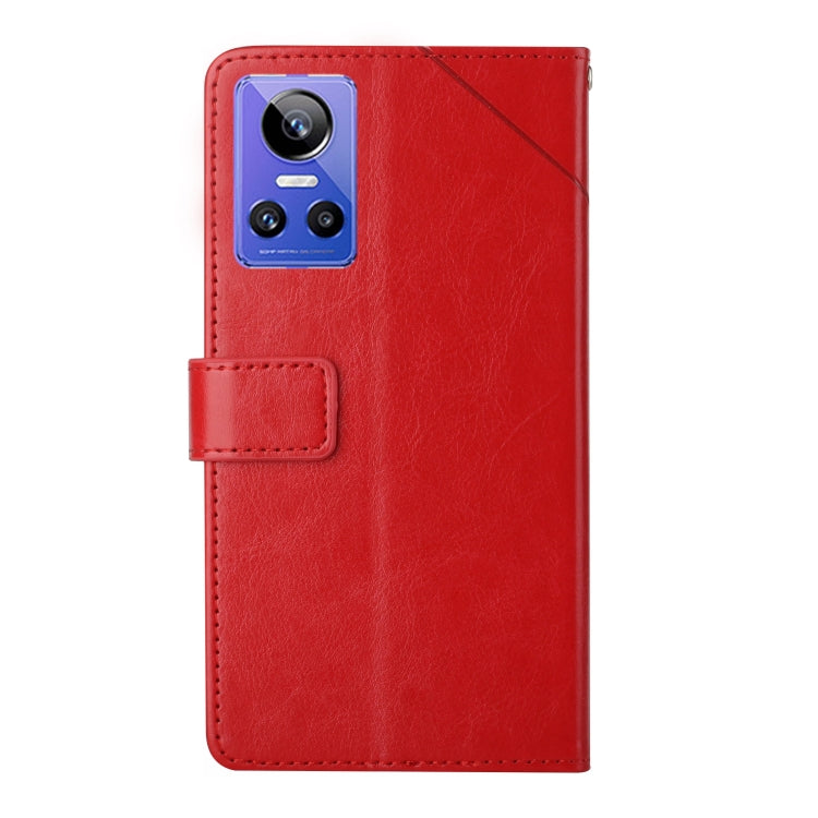 For Realme GT Neo 3 HT01 Y-shaped Pattern Flip Leather Phone Case